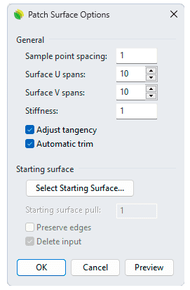 Patch surface options