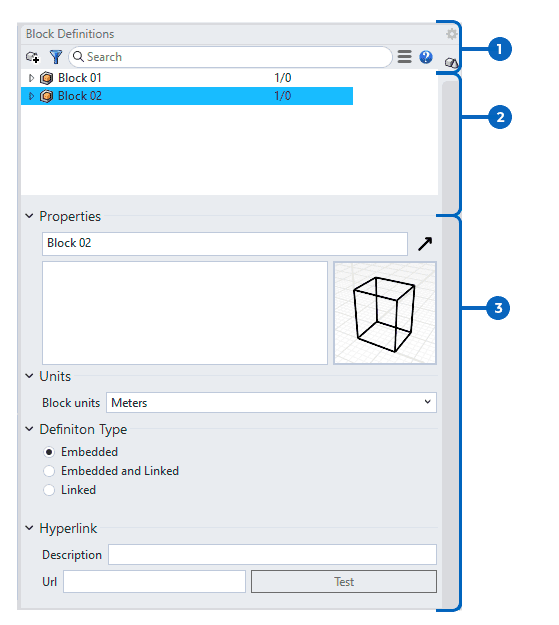 Block manager panel