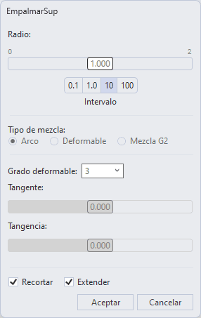 Opciones de EmpalmarSup