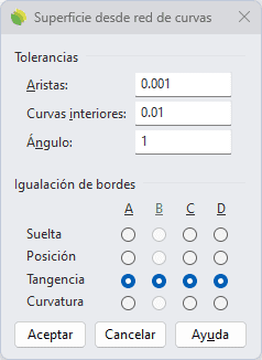 Opciones de superficie de red