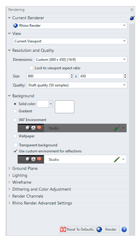 rendeing Panel