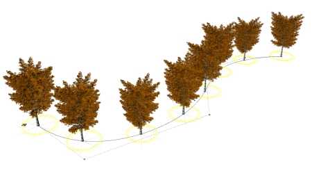 Plant Row with control points on