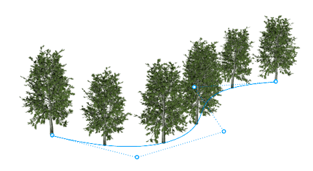 Control points on plant rows