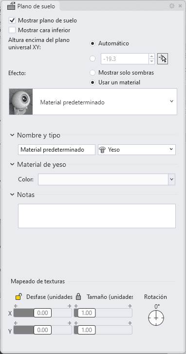 Panel de plano de suelo