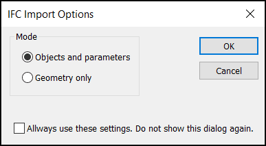 Ifc Import Options Dialog