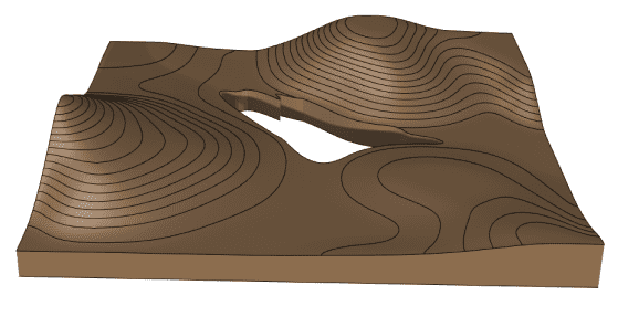 Terrain with the inner boundary created