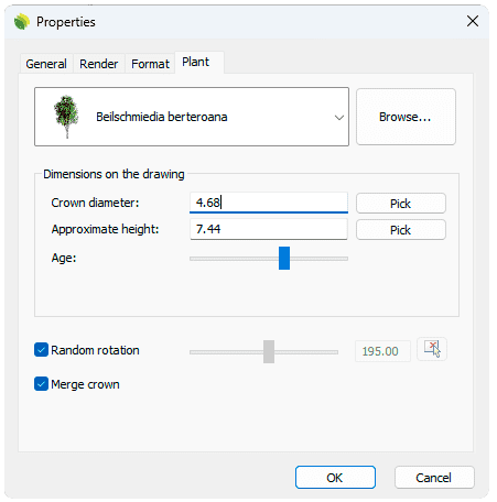 Lands Design Object Properties Dialog.