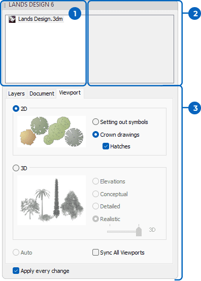 Lands Design Edit Panel.