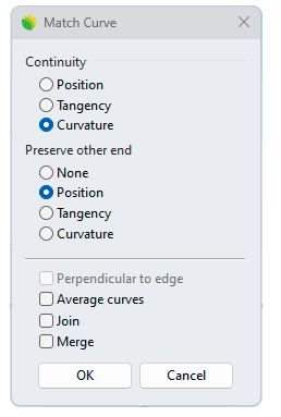 Match options