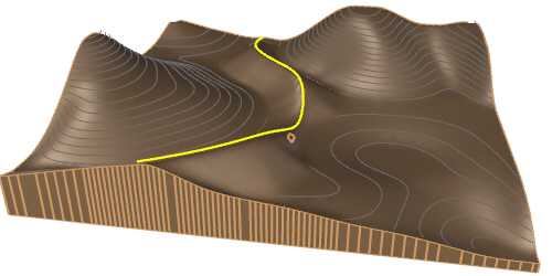 Terrain after adding a new contour line