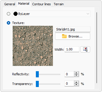 Material tab